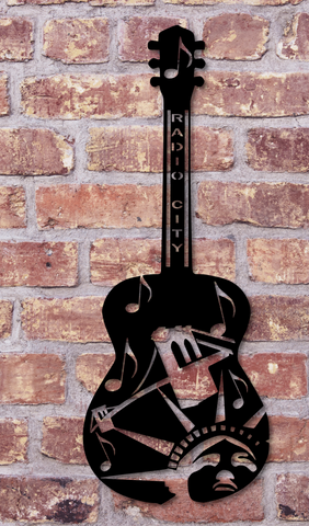 New York City Inspired Metal Wall Guitar